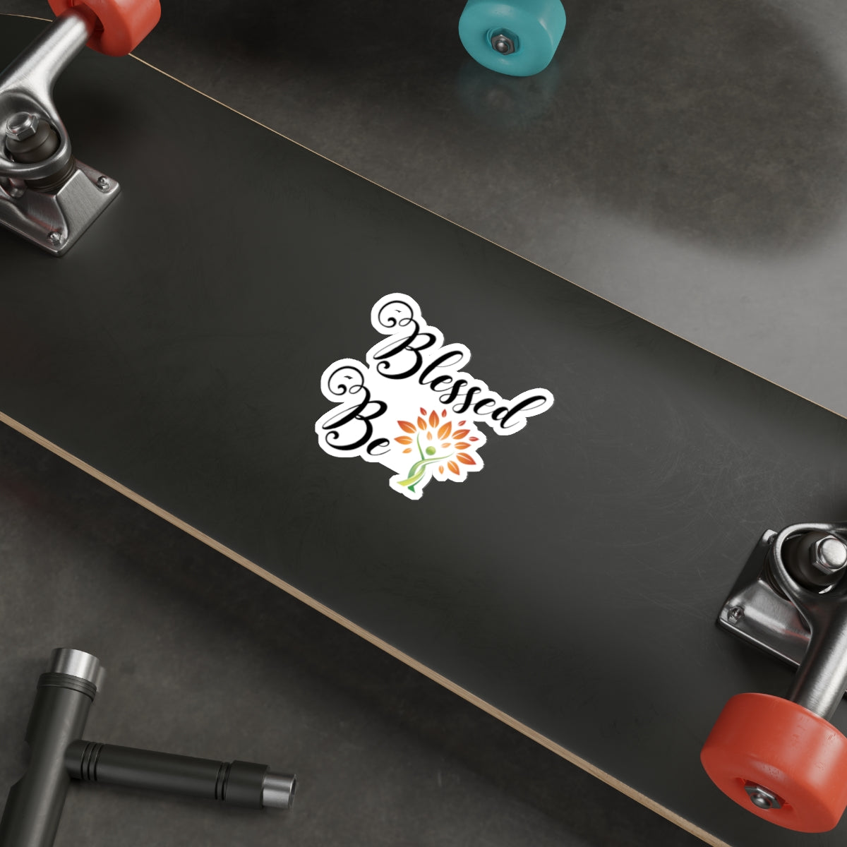 Blessed Be - green/orange tree Sticker