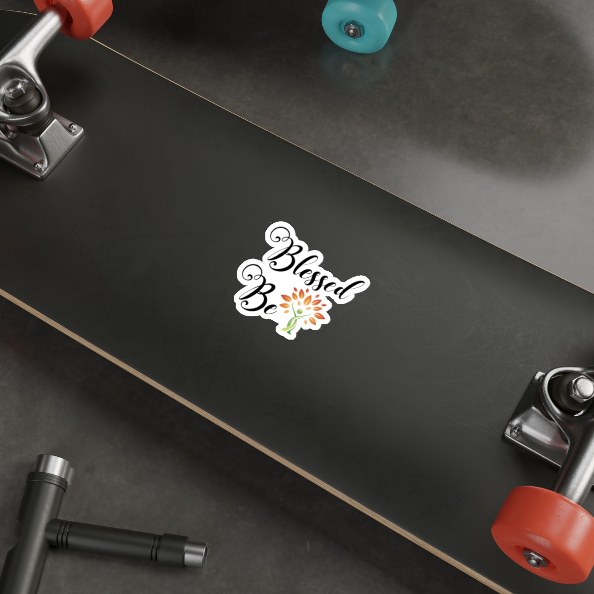 Blessed Be - green/orange tree Sticker