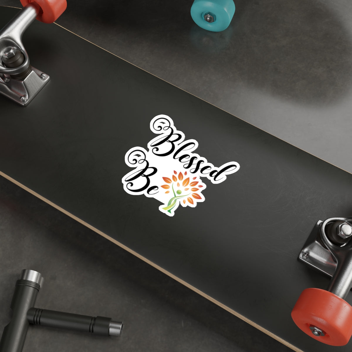 Blessed Be - green/orange tree Sticker